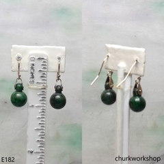Green beads earrings