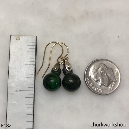 Green beads earrings