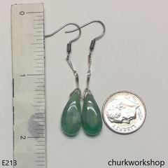 Light green jade dangling earrings