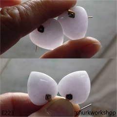 Lavender jade heart earrings