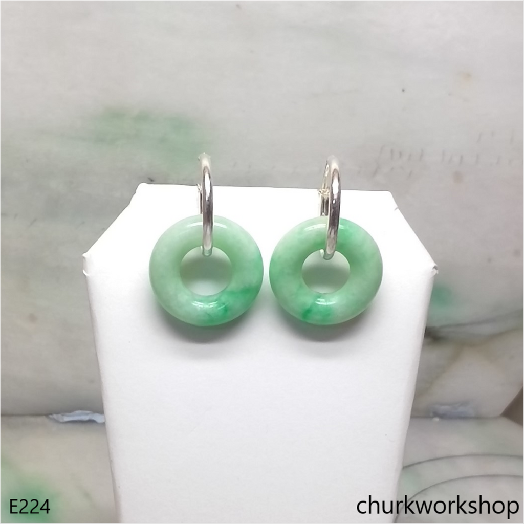 Apple green jade earrings