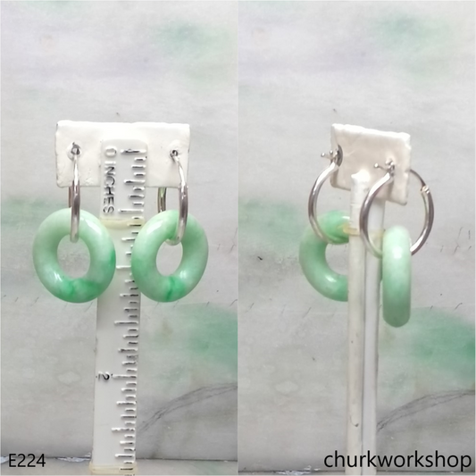 Apple green jade earrings