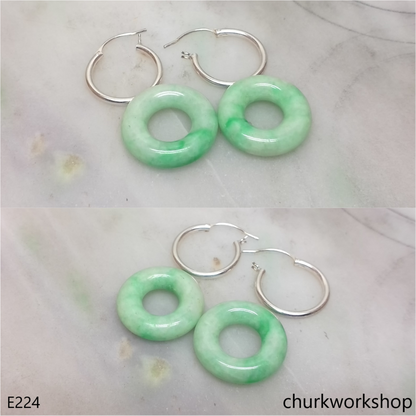Apple green jade earrings