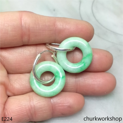 Apple green jade earrings