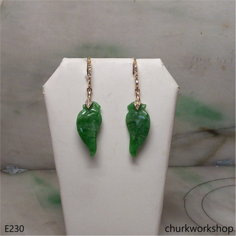 Apple green jade  earrings