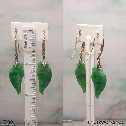 Apple green jade  earrings