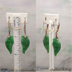 Apple green jade  earrings