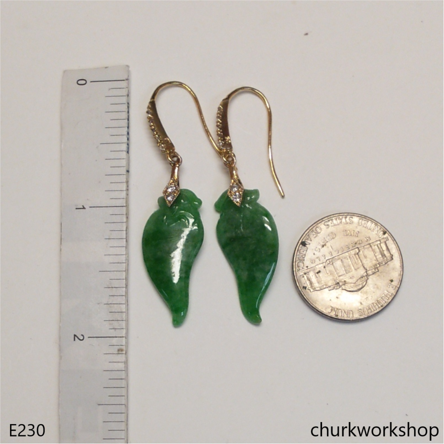 Apple green jade  earrings