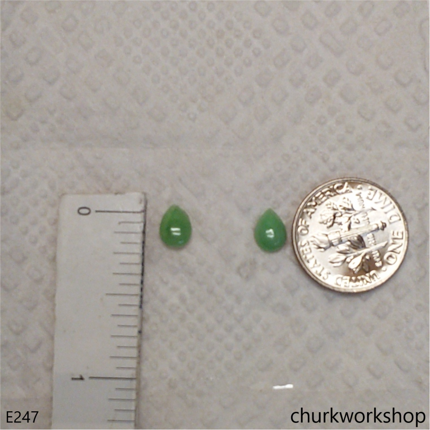Light green jade ear studs