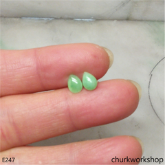 Light green jade ear studs