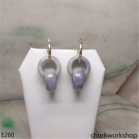 Lavender interlocking jade ring earrings
