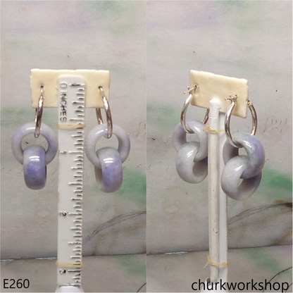 Lavender interlocking jade ring earrings