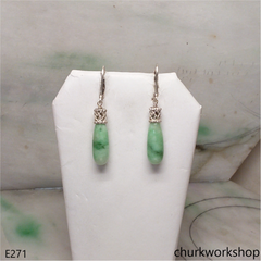 Rain drop jade earrings