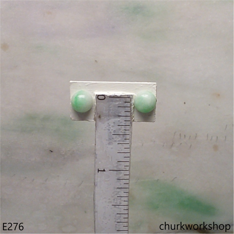 Half round jade ear studs