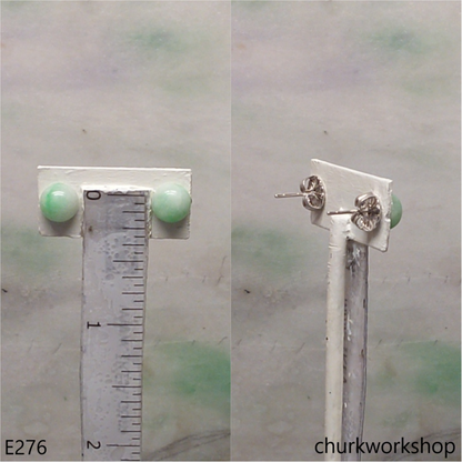 Half round jade ear studs