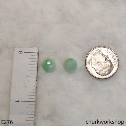Half round jade ear studs
