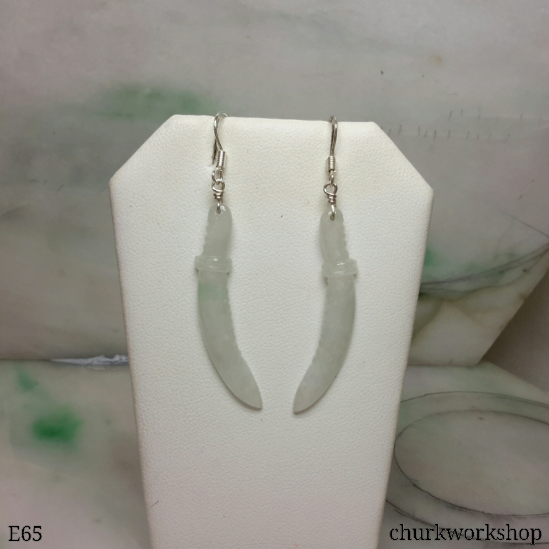 Jade sword earring