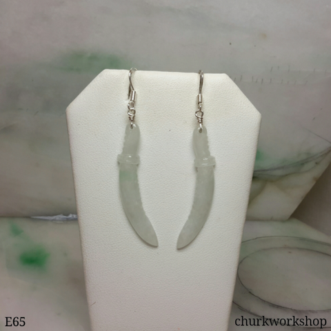 Jade sword earring