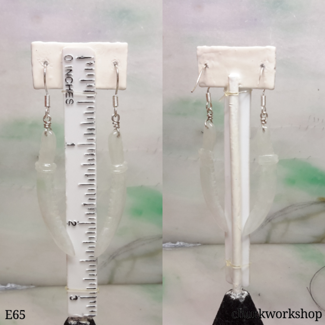 Jade sword earring