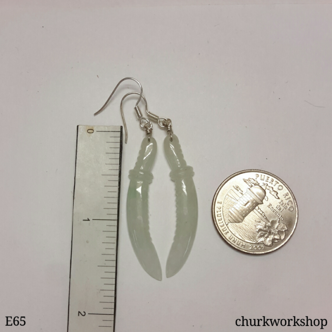 Jade sword earring
