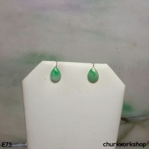 Green jade ear studs