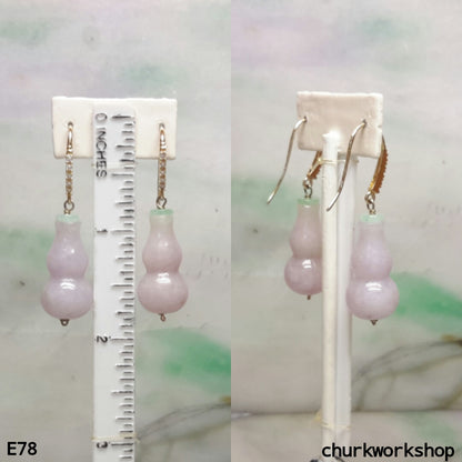 Lavender jade gourd earrings
