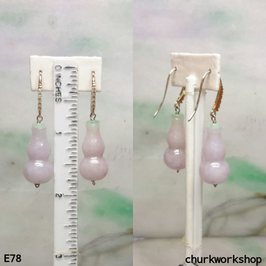 Lavender jade gourd earrings