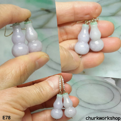 Lavender jade gourd earrings