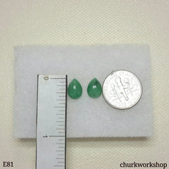 Green jade ear studs