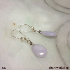 Lavender jade dangling earrings