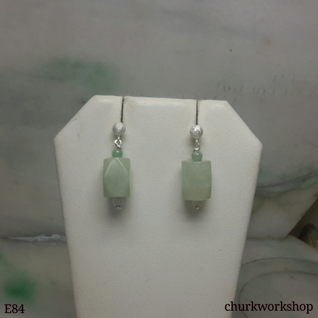 Pale green jade earrings