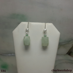 Pale green jade earrings