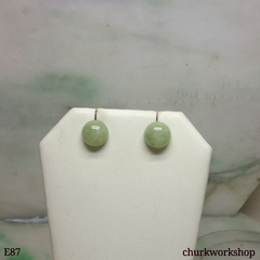 Light green color jade ear studs