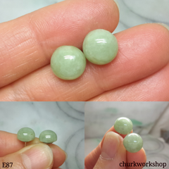 Light green color jade ear studs