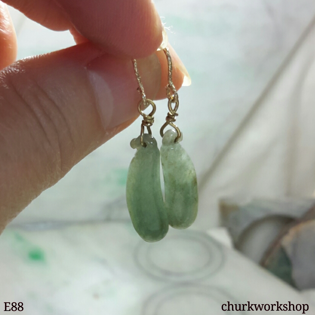 Dangling jade earrings