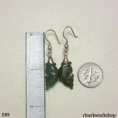 Dangling fishes jade earrings