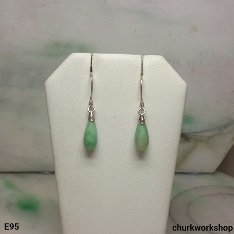 Rain drop earrings, jade earrings