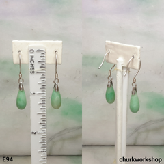 Rain drop earrings, jade earrings