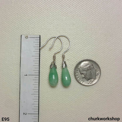 Rain drop earrings, jade earrings