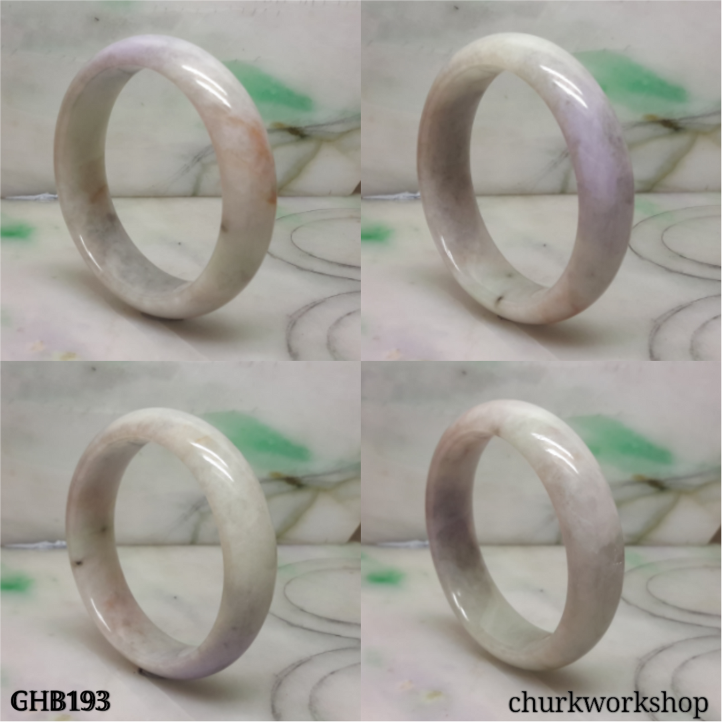 Lavender multi color jade bangle