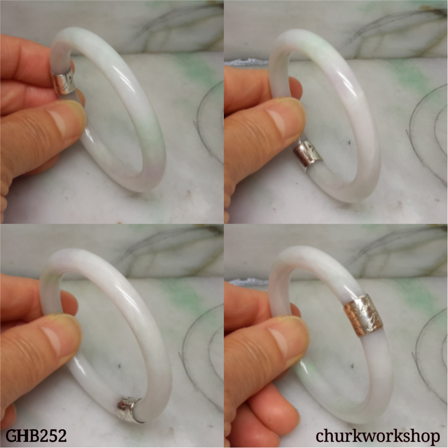 Small light green jade bangle