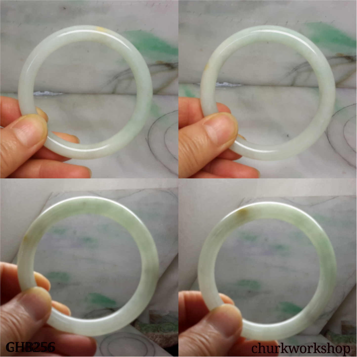 Small pale green jade bangle
