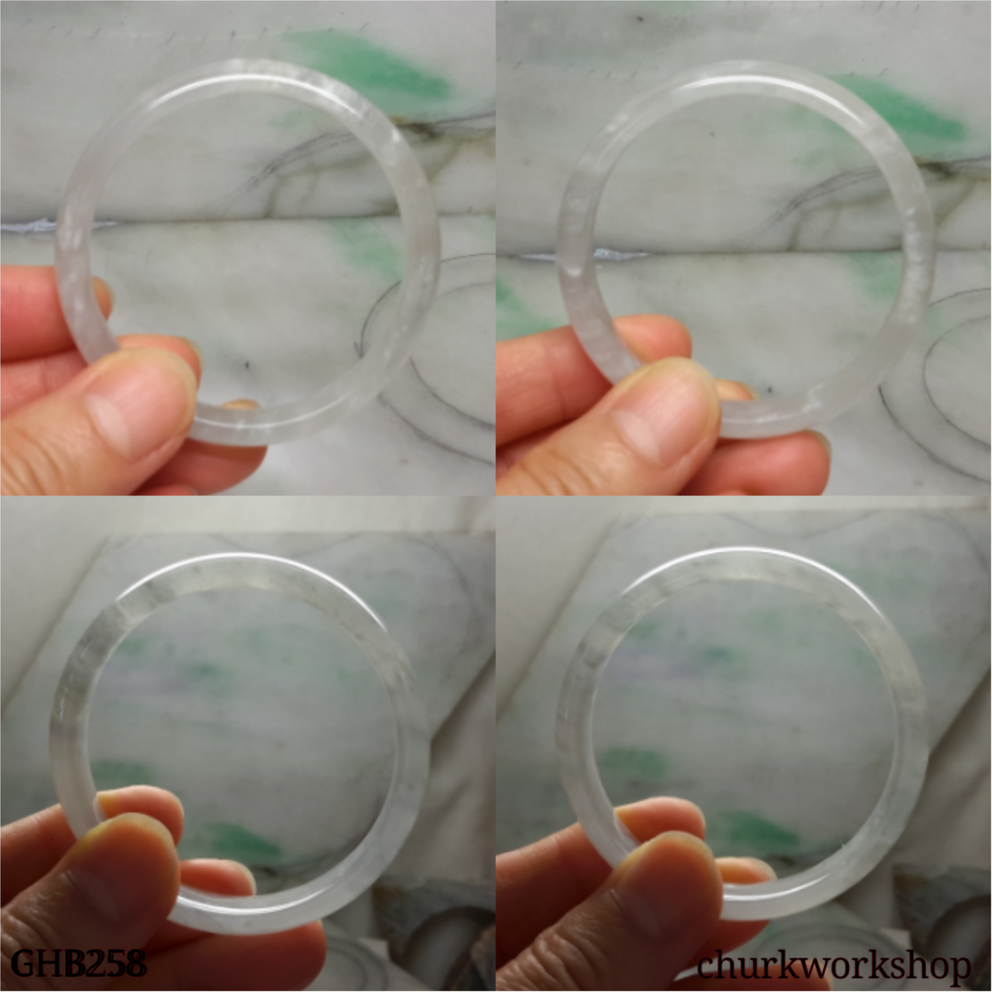 Small icy jade bangle