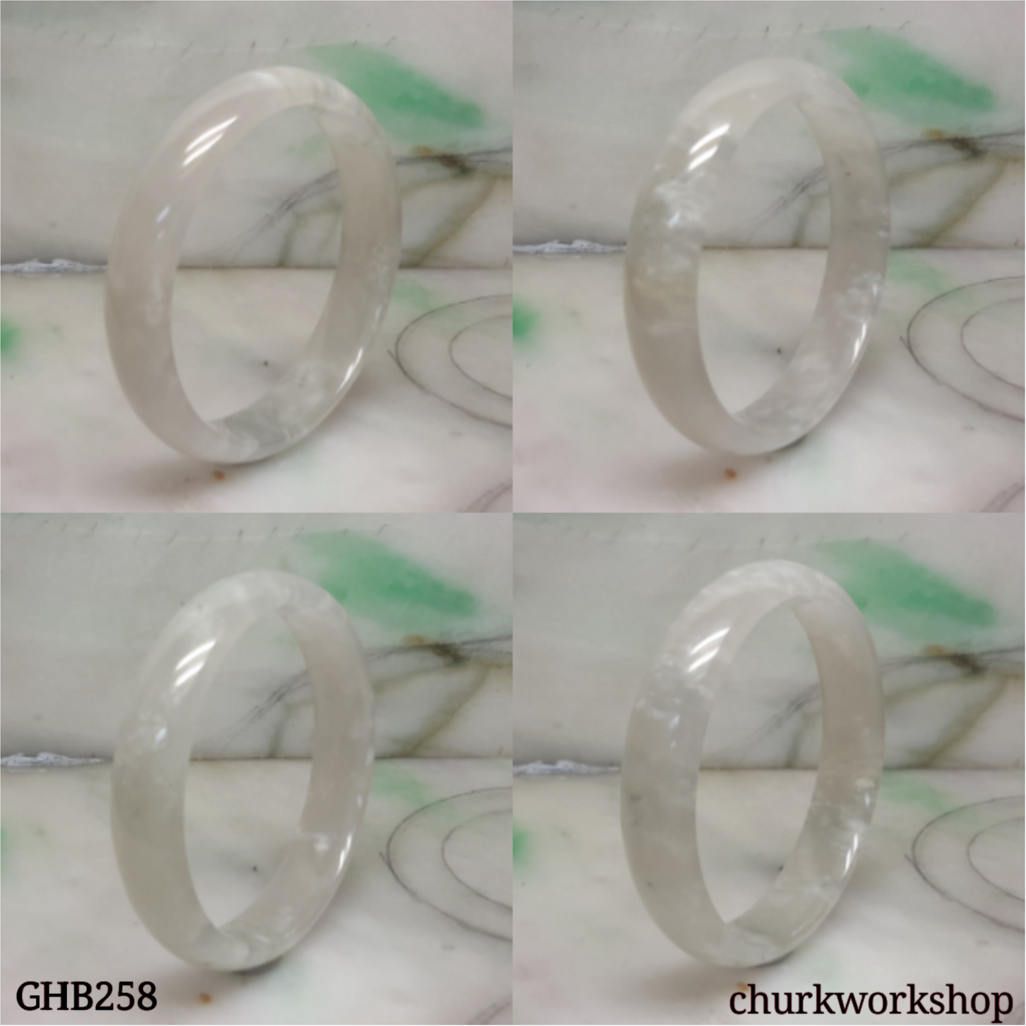 Small icy jade bangle