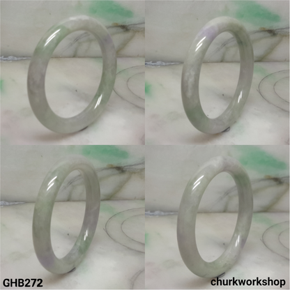 Grayish lavender mix green jade bangle