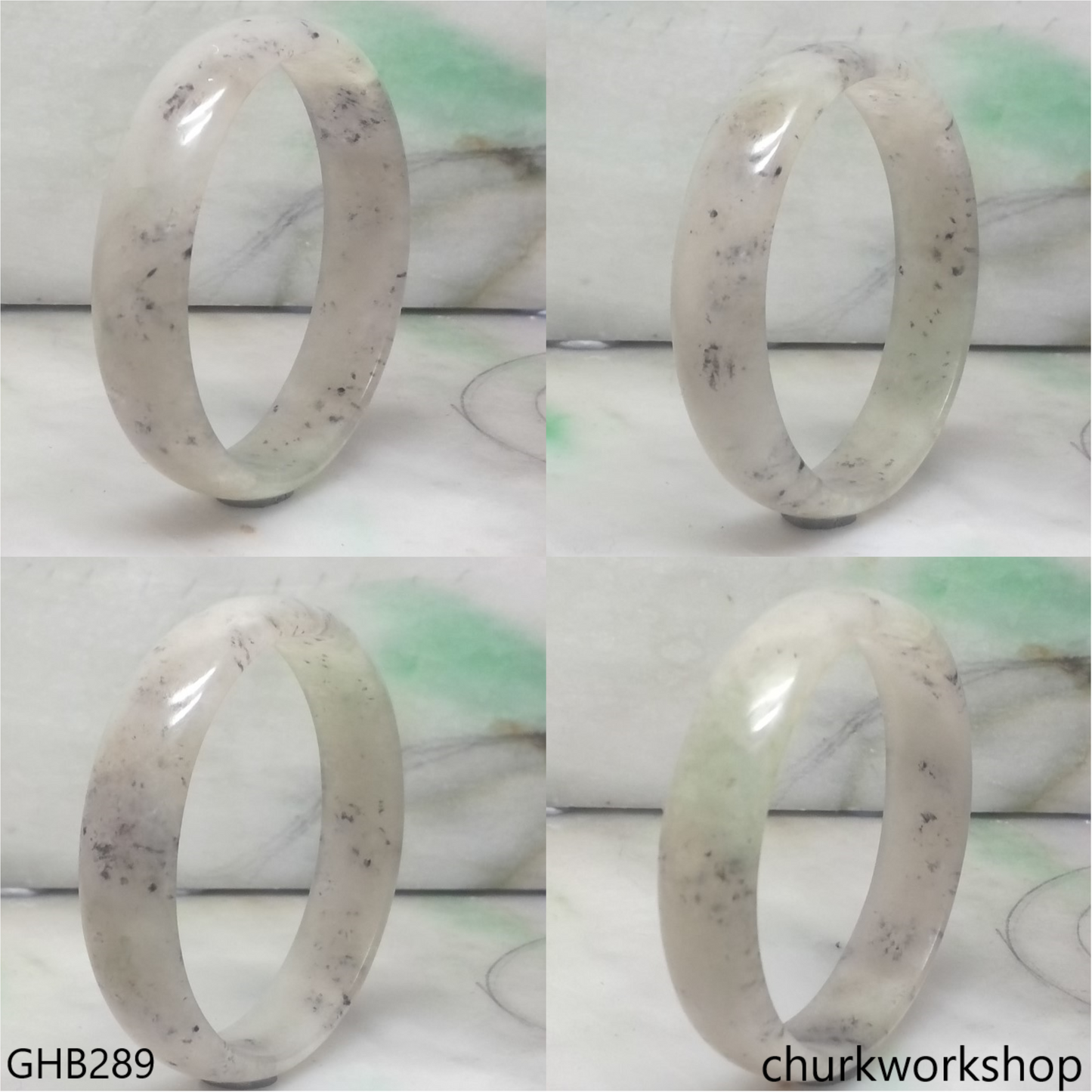 Small icy jade bangle