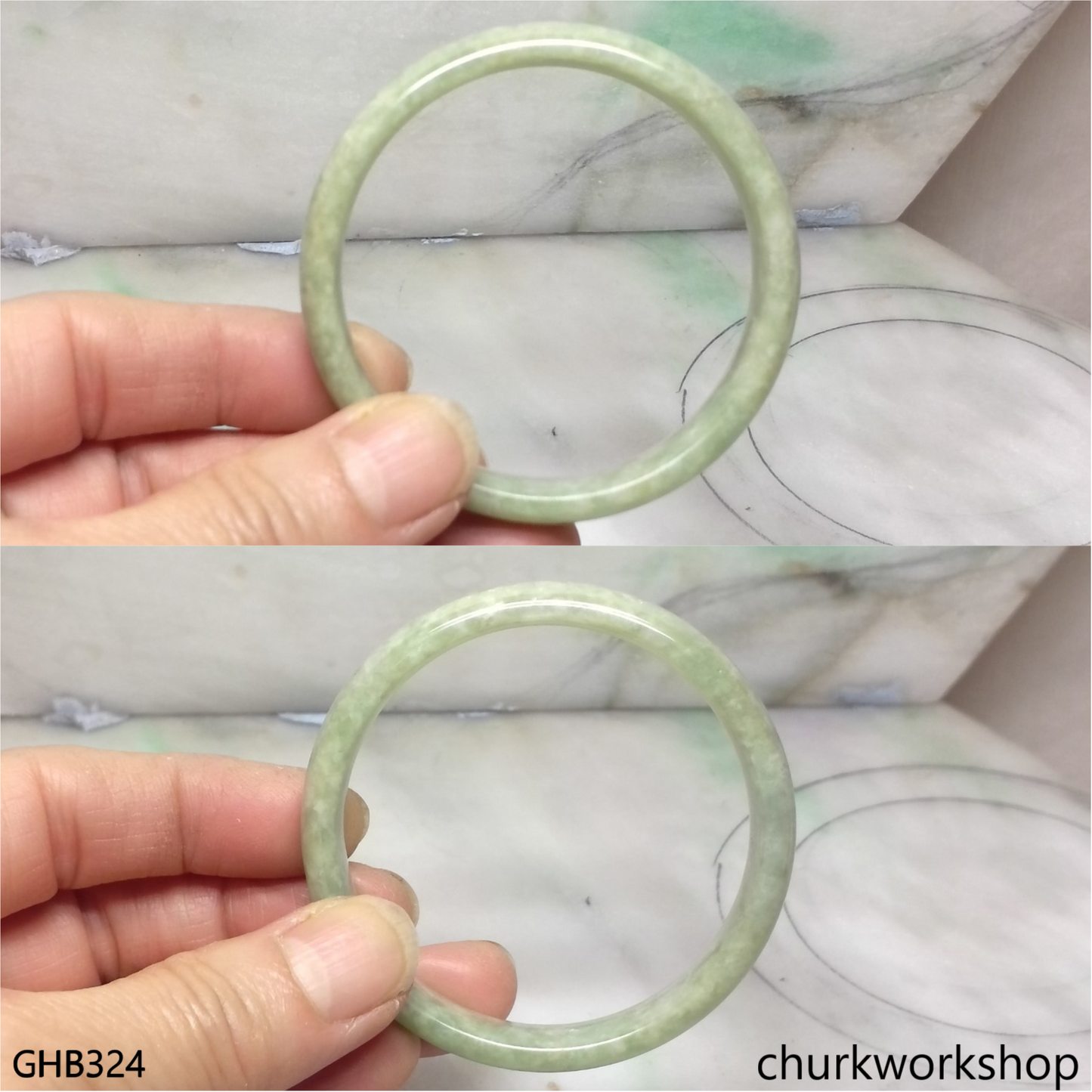 Small light green jade bangle