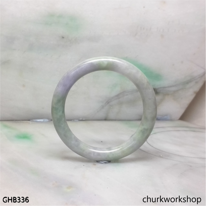 Grayish lavender mix green jade bangle