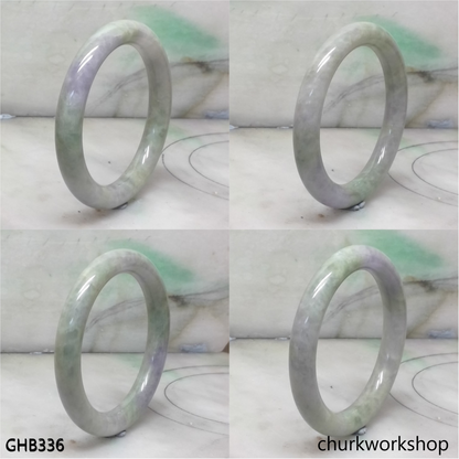 Grayish lavender mix green jade bangle