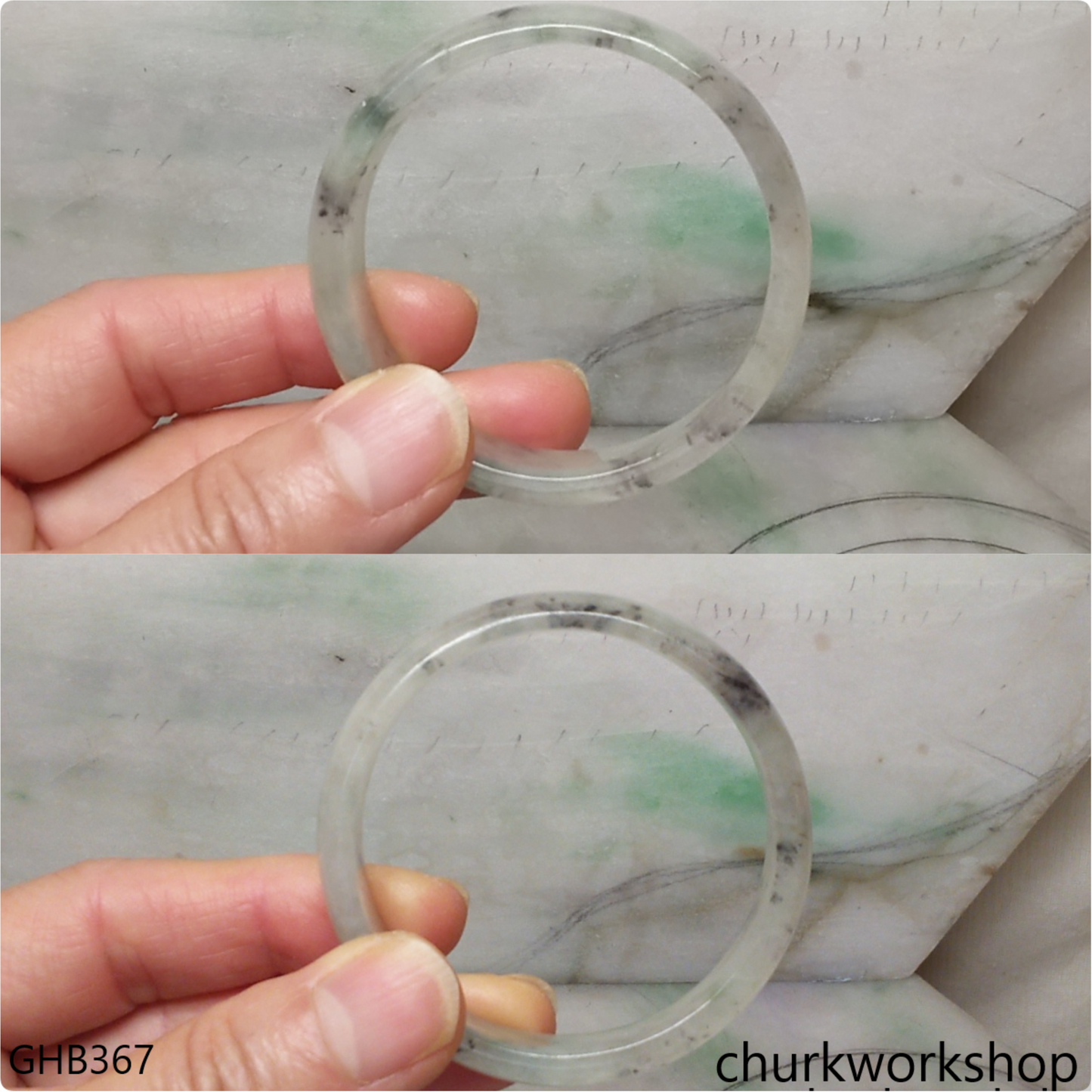 Small icy jade bangle